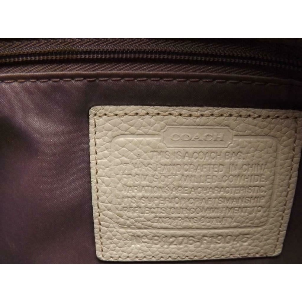 Coach Beige Leather Purse Handbag Pebble Grain Leather - Picture 5 of 7